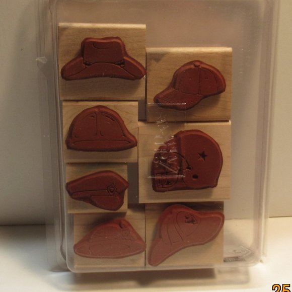 1998 STAMPIN UP! Hats Off To You Rubber Stamp Set - 7 Pc Set Retired - Picture 2 of 4